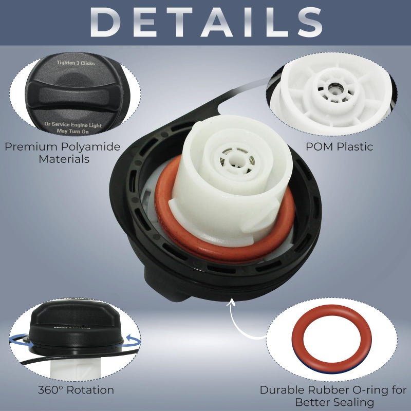 Manymiba Gas Cap fuel Cap for Chevy GMC Cadillac  2005-2011 Silverado/Sierra 1500(not included Classic&HD)  2005-2011 Tahoe/Yukon/Suburban 2500/Sierra 2500HD  2005-2009 Suburban 1500/Yukon1500  GT330 - Image 3